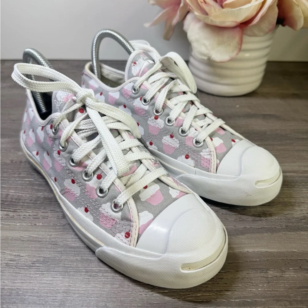 Converse Jack Purcell Pink and White Cupcake Sneakers size 6.5 RARE - Picture 2 of 12